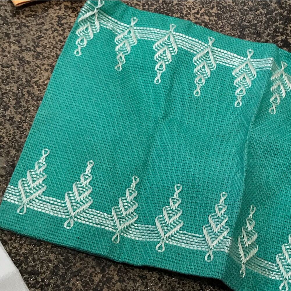 Set 5 Antique Hand Embroidered Kitsch Scandinavian Danish Embroidered Napkins - Picture 10 of 16